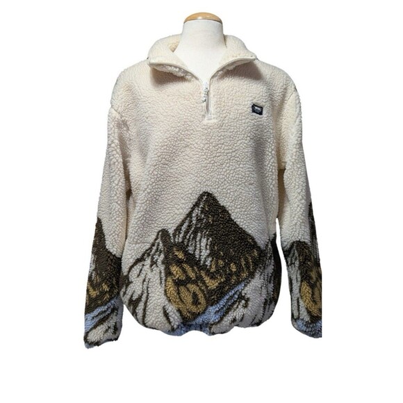 Vans Mt Sherpa Q Zip Fleece Jacket Sweatshirt Mountain Mens Large Ski High Pile - Picture 3 of 15